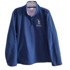 Disney Store Exclusive Minne Mouse Blue Fleece Pullover XL